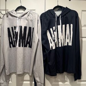 Lot of 2 Animal Men's Hoodie - light Grey and Dark Grey XXXL